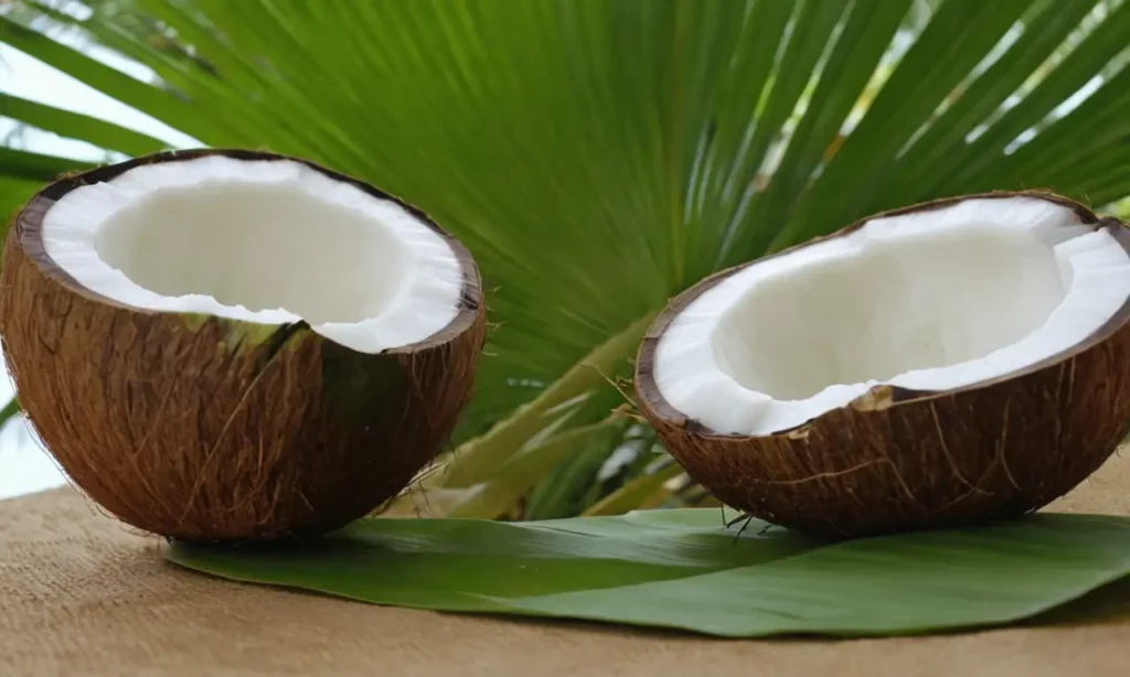 2-3 frutos de coco o coco en diferentes etapas de maduración