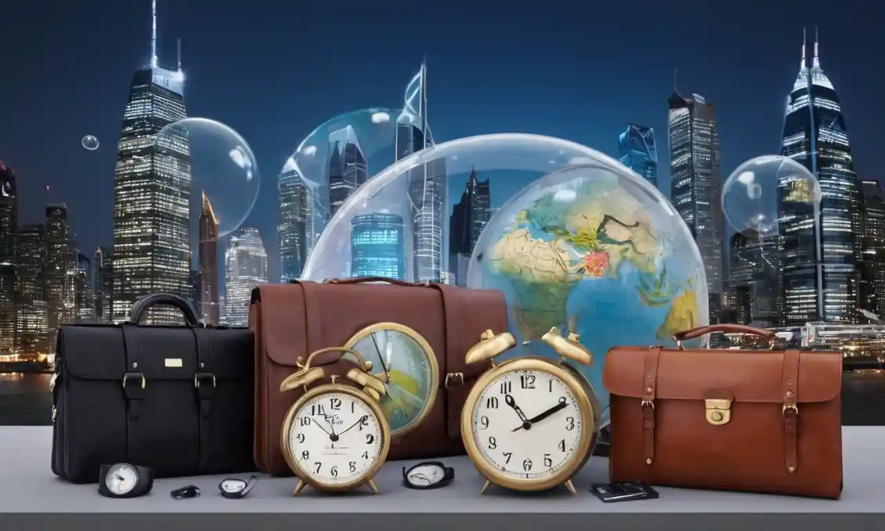 ilustración 3D de varios símbolos financieros (stocks