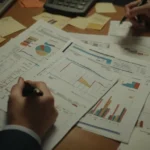 Una persona que tiene un documento financiero