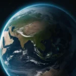 Una Tierra verde azul del espacio