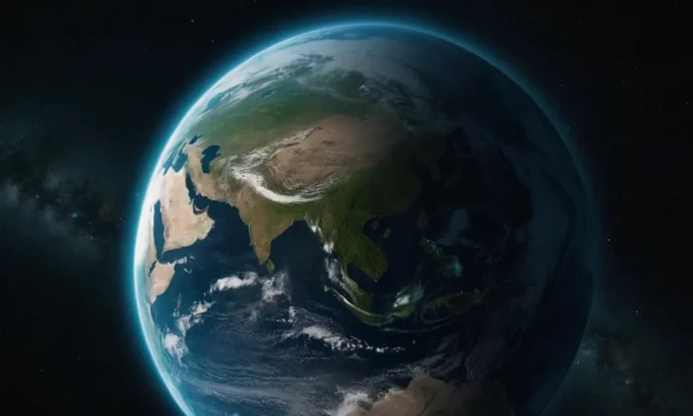 Una Tierra verde azul del espacio