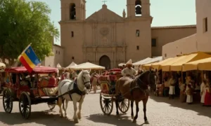 Paisaje urbano del siglo XVI con la arquitectura alta de la Catedral de Santa Fe