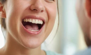 Una persona sonriente con un sutil indicio de incomodidad en su cara