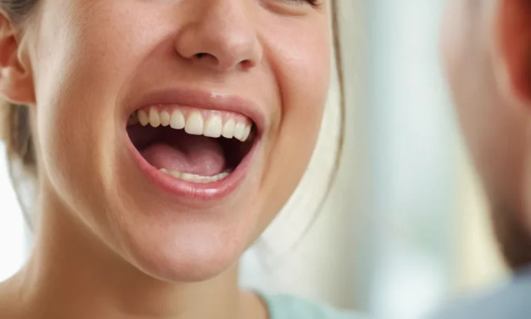 Una persona sonriente con un sutil indicio de incomodidad en su cara