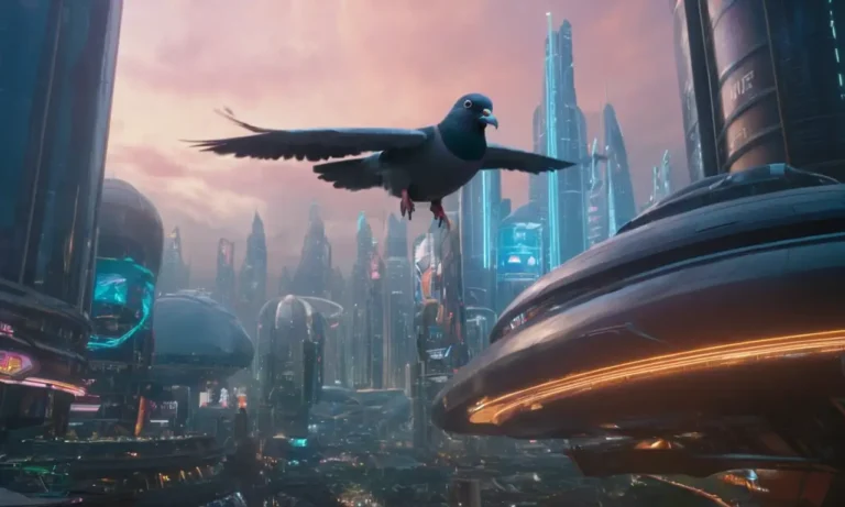 Paisaje urbano futurista del siglo 22 con rascacielos elegantes y luces de neón