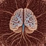 Escaneo cerebral 3D con lesiones de materia blanca