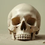 ilustración 3D de huesos o de un cráneo con una grieta o brecha