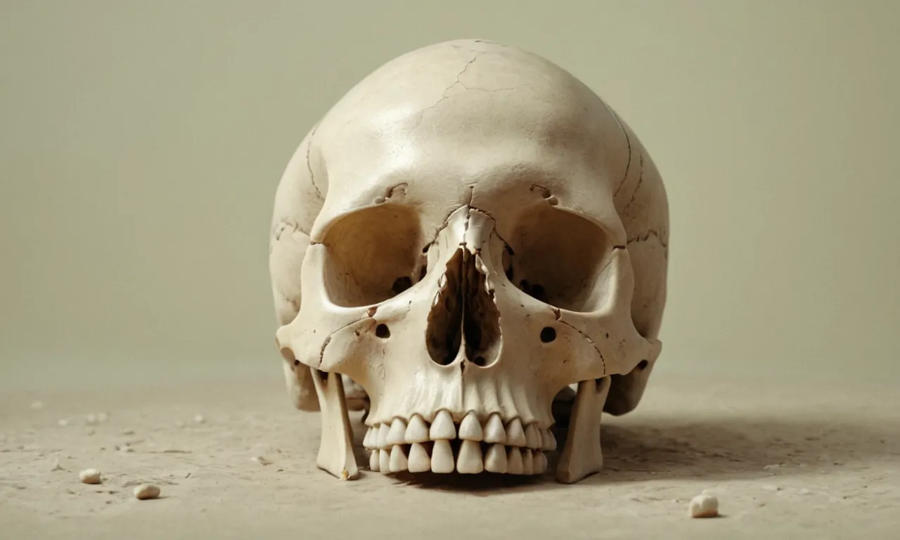 ilustración 3D de huesos o de un cráneo con una grieta o brecha