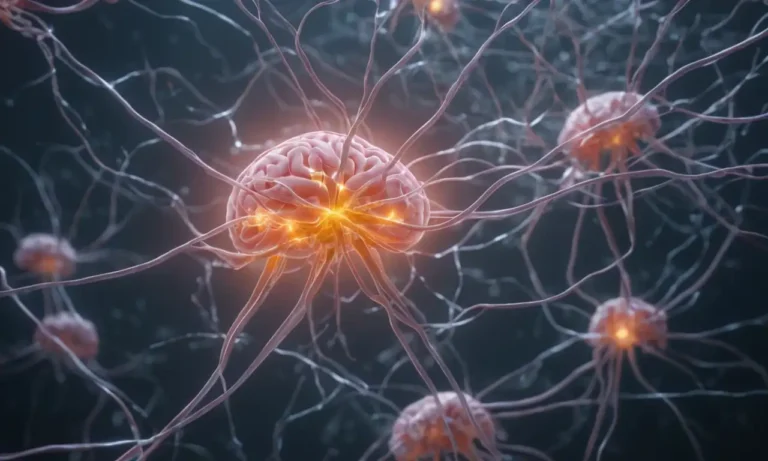 Células cerebrales 3D rodeadas de neuronas