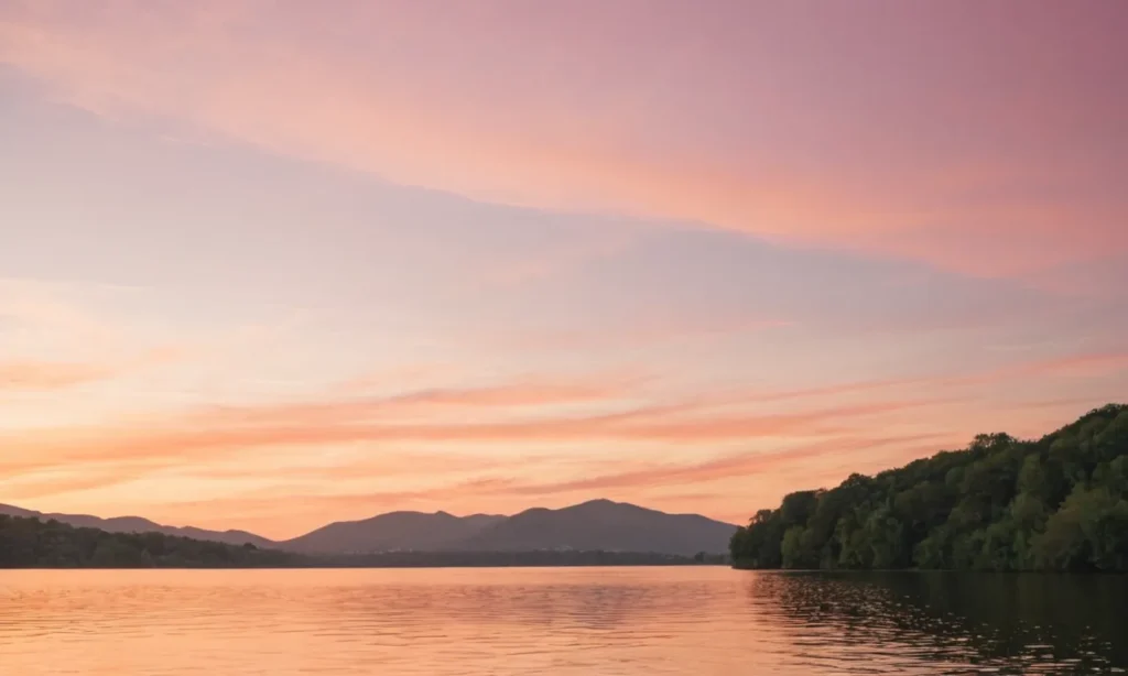puesta de sol sobre aguas tranquilas