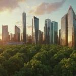Edificios 3D con alturas crecientes