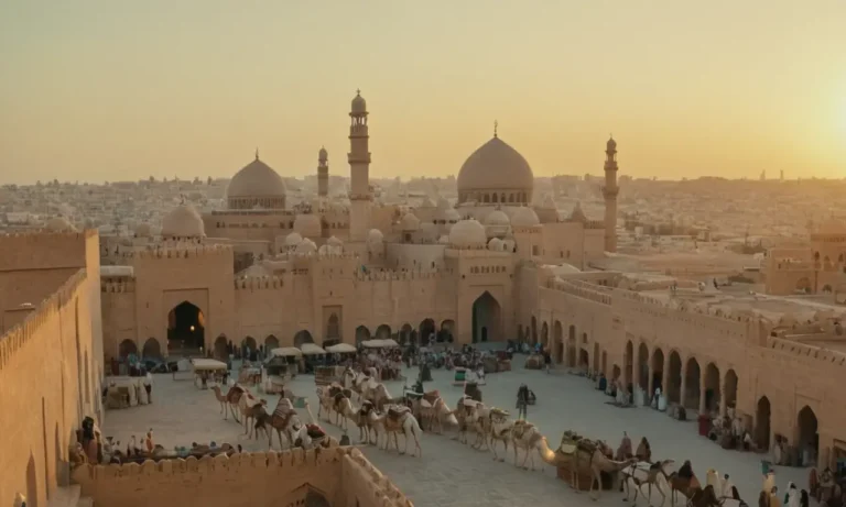 Paisaje del Medio Oriente del siglo XVIII con impresionantes minaretes