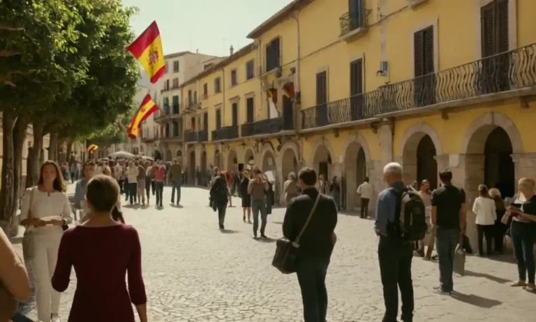 Una calle española con una oficina de aduanas