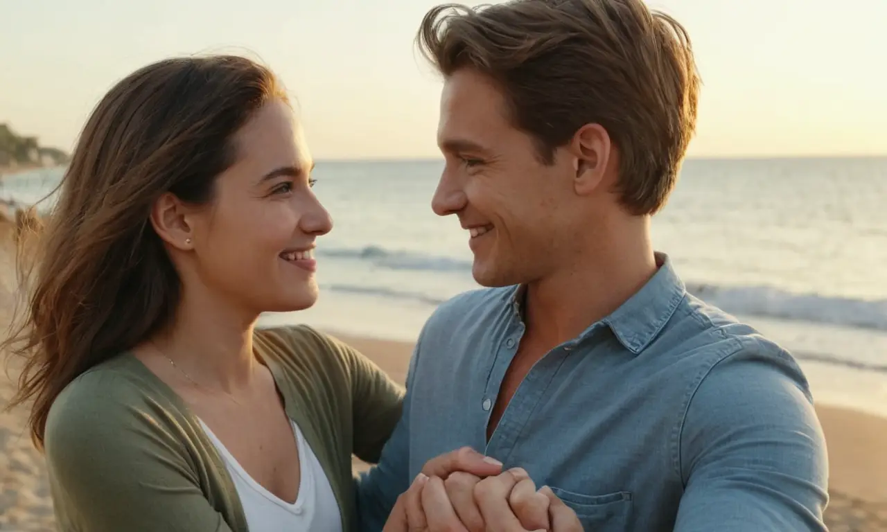 2 personas de diferentes géneros en un abrazo romántico