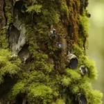 Fungi creciendo en tronco de árbol o rama