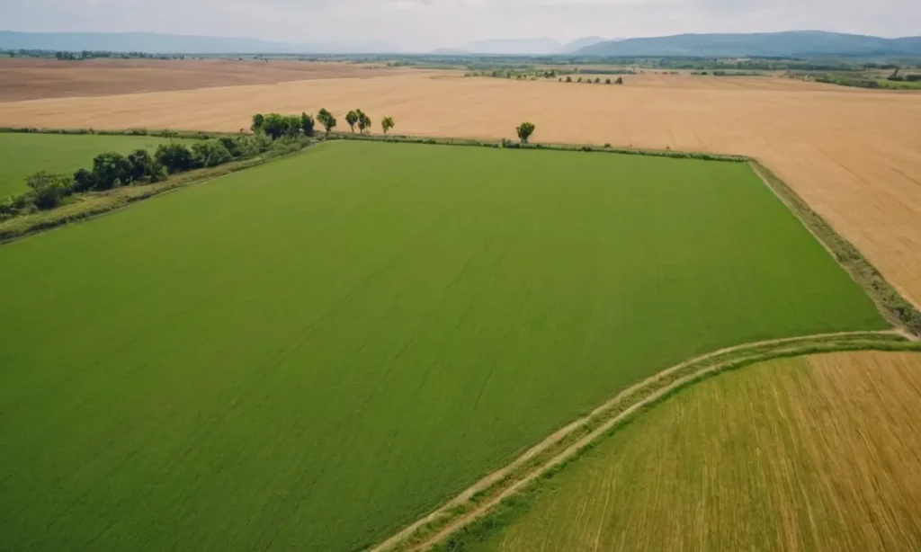 Una vasta zona plana de tierra natural o cultivada
