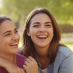 2 personas riéndose juntas