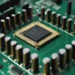 3D rendering of motherboard components