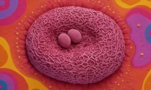 Dibujo o ilustración parecido a 3D que muestra una placenta