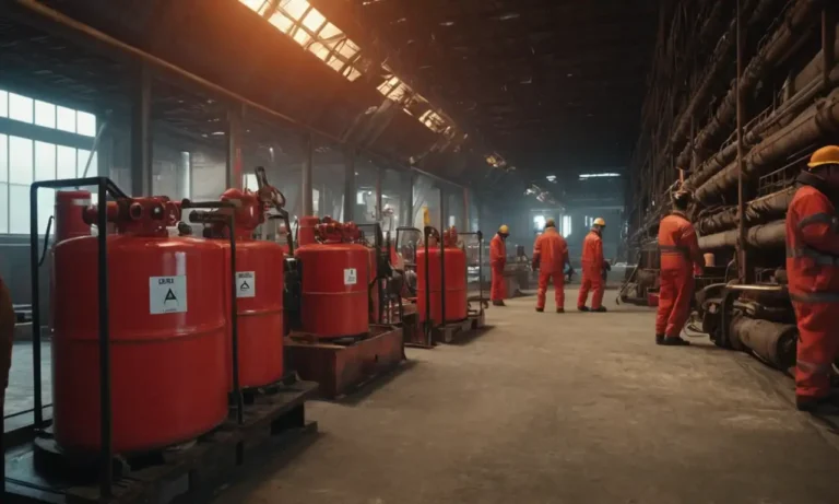 ilustración 3D del entorno industrial con trabajadores