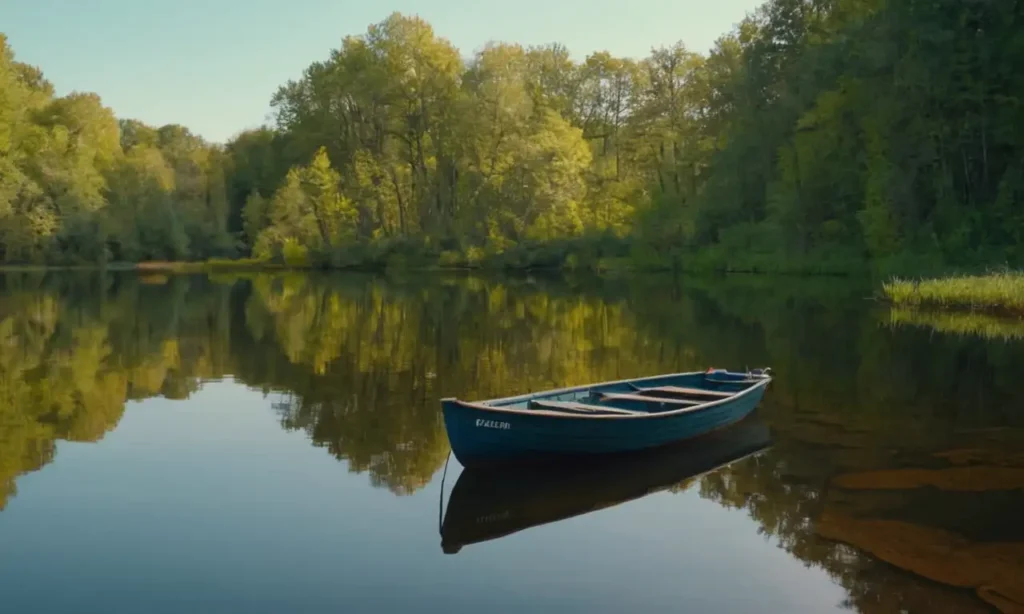 Un lago tranquilo con ondas de motivación