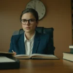 Una persona tranquila sentada en un escritorio