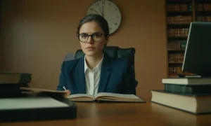 Una persona tranquila sentada en un escritorio
