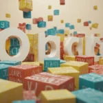 Palabras 3D flotando en un fondo sutil