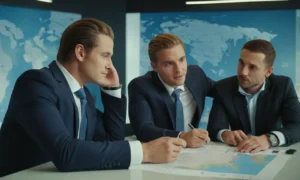 Varios empresarios temblando las manos