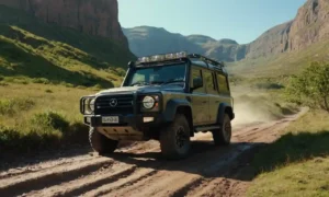 Vehículo 4x4 en terrenos escarpados