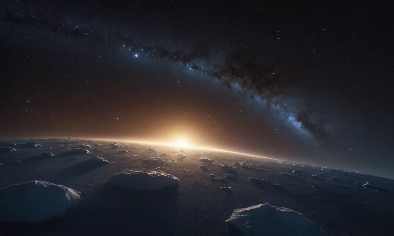 Una cola brillante y brillante que se extiende a través del cielo oscuro