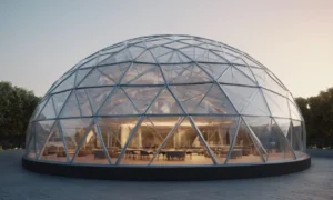 Estructura geodésica 3D con líneas curvas