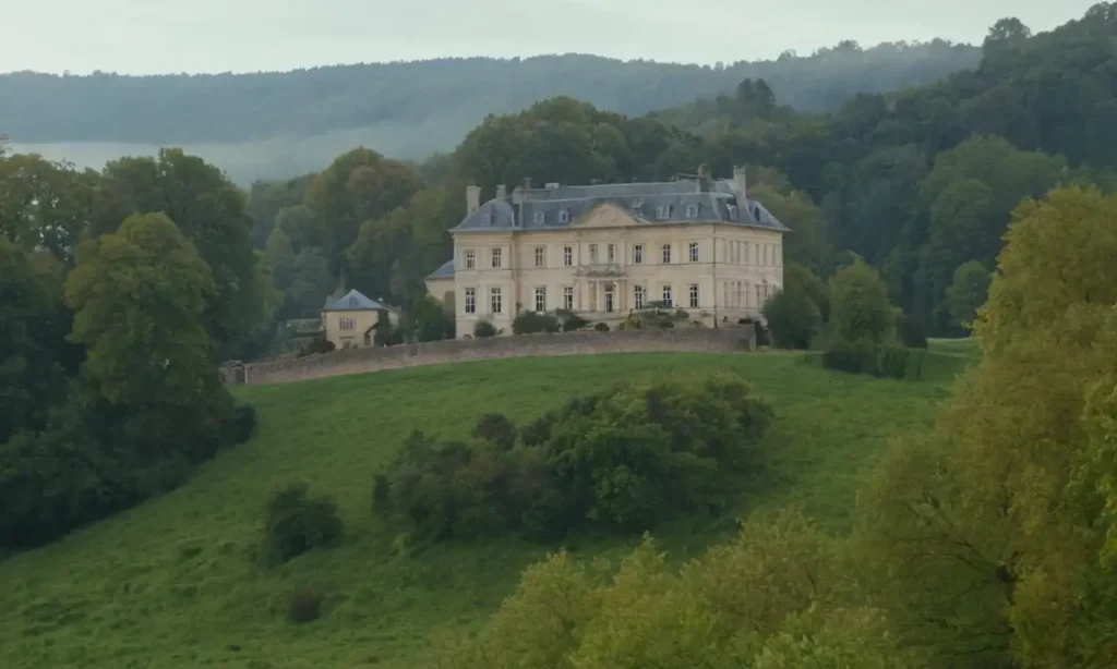 Paisaje del siglo XVII con una gran casa solariega