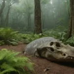 fósiles de plantas antiguas enterrados bajo capas de roca sedimentaria