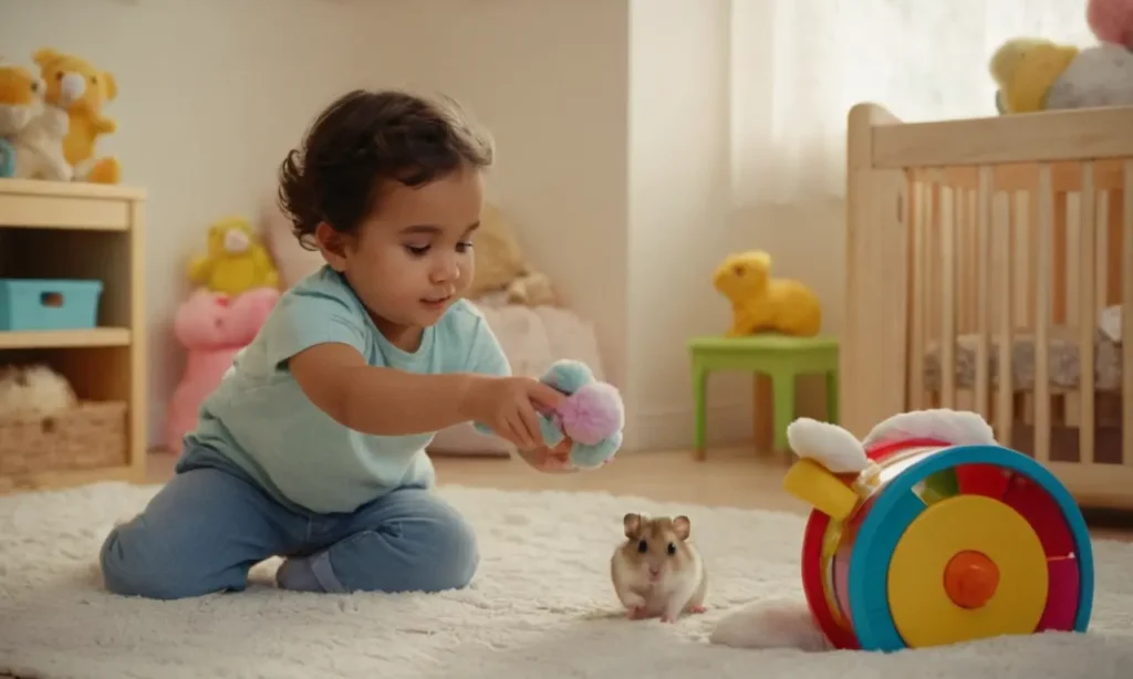 Curioso niño sosteniendo animal relleno juguetón