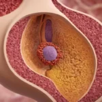 Ilustración 3D del cuerpo humano con prominente visión cortada de las glándulas endocrinas (tiroideas