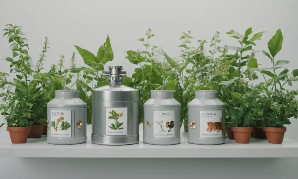 ilustraciones 3-D de botellas químicas con etiquetas