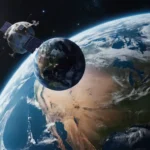 ilustración 3D de la Tierra desde el espacio