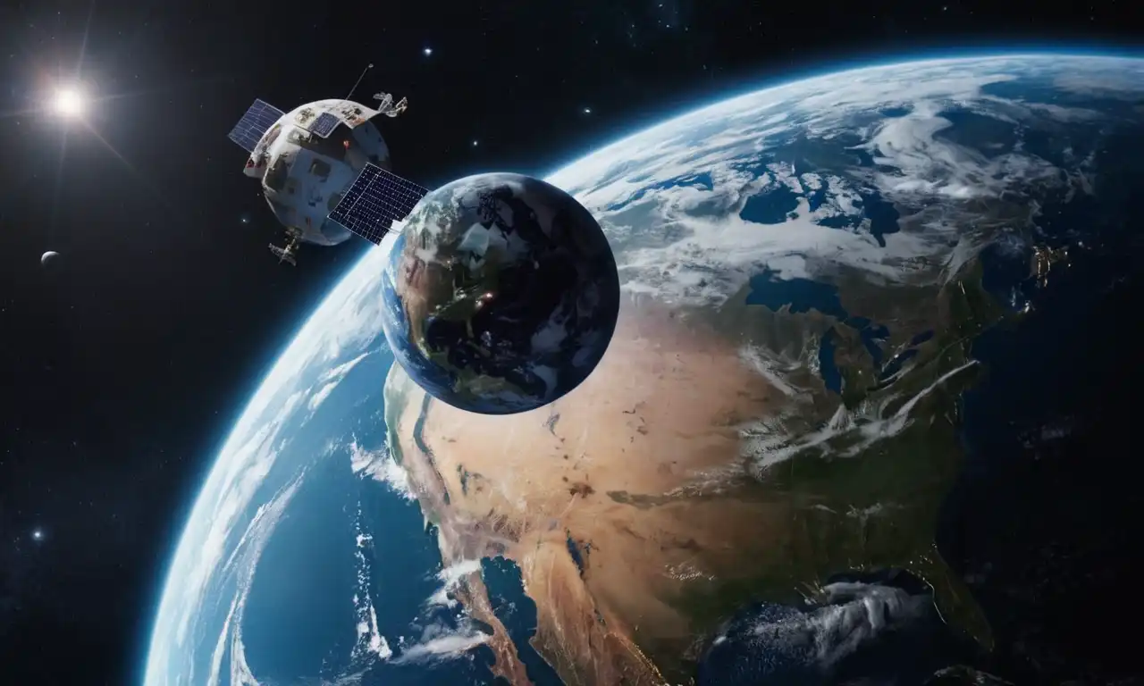 ilustración 3D de la Tierra desde el espacio