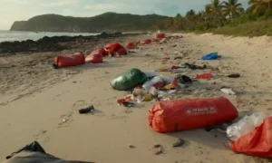 Bolsas de desecho que rebosan con basura