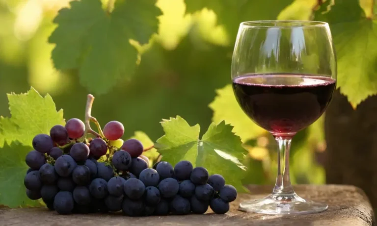 Un vaso de vino con un borde marrón