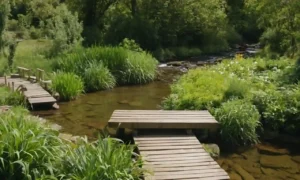 Una tranquila escena fluvial con agua corriente